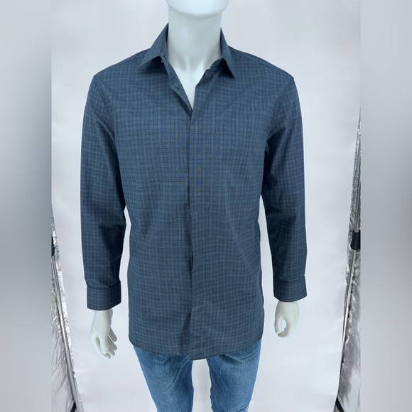 NWT John Varvatos Star USA Trim Fit Plaid Dress Shirt - Picture 3 of 16